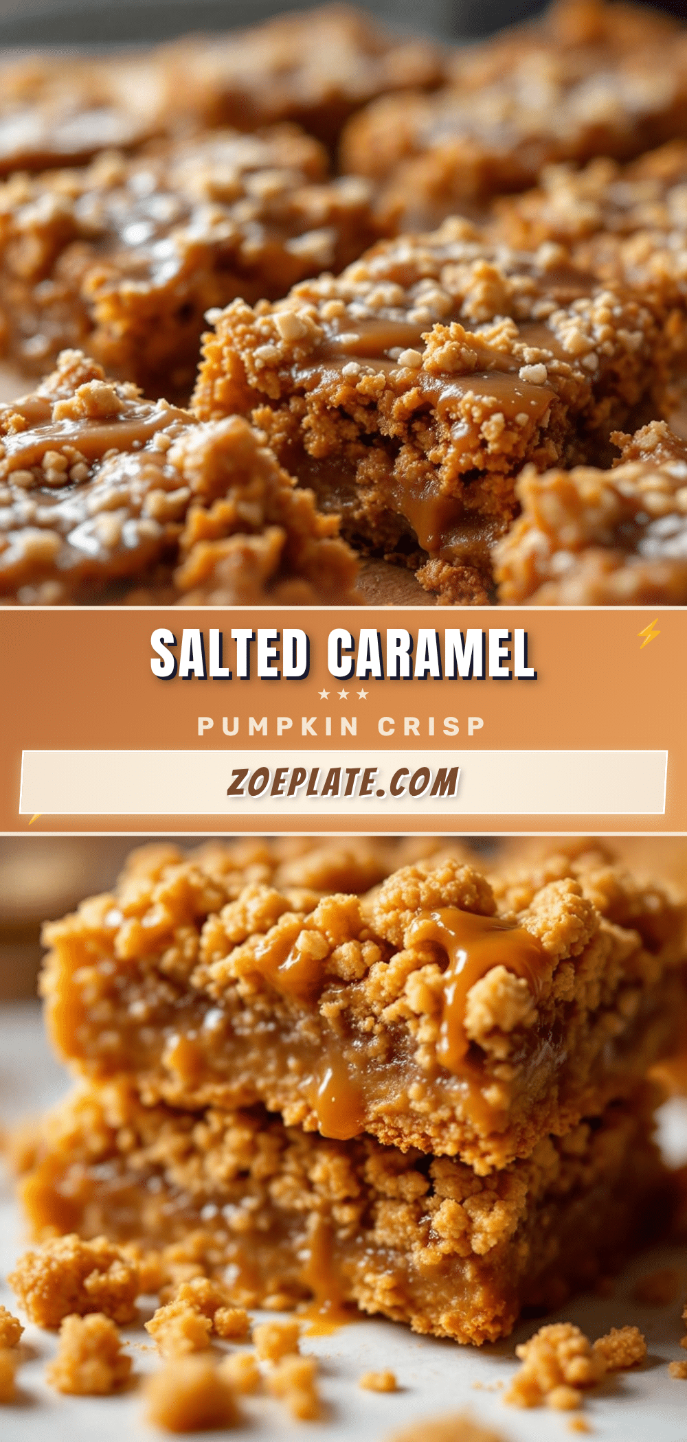 Salted Caramel Pumpkin Crisp Bars recipe