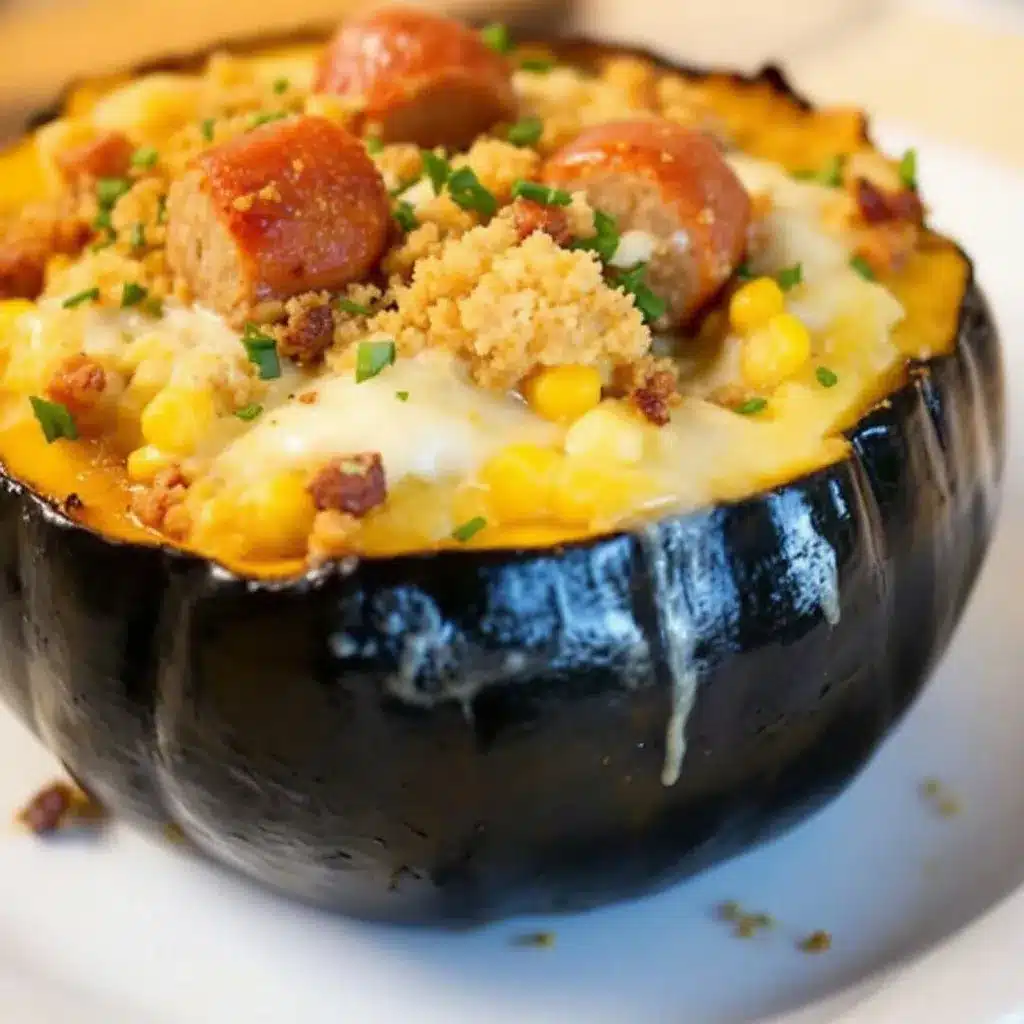 sausage stuffed acorn squash preparation steps