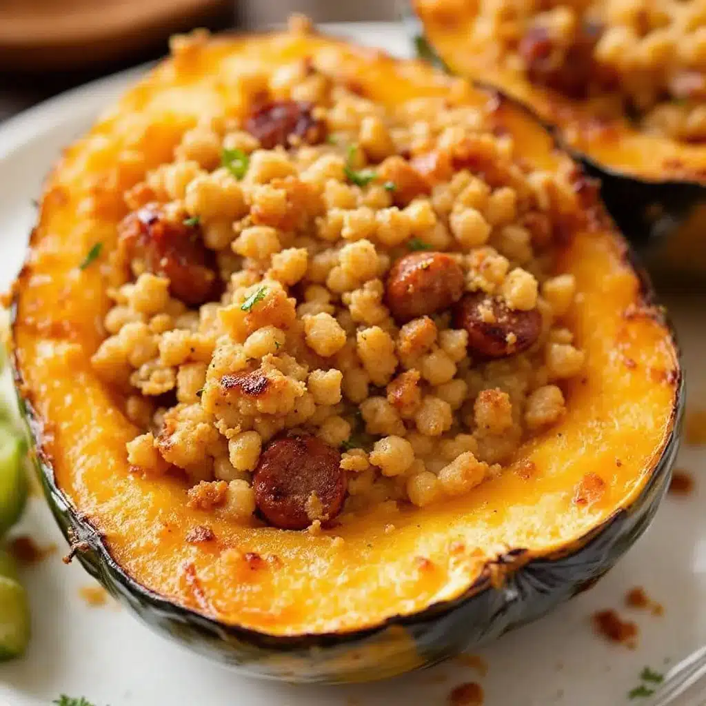 sausage stuffed acorn squash - featured image