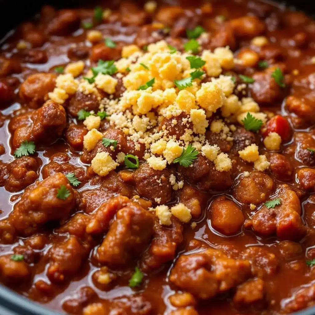 smoky chipotle crockpot beef chili - featured image