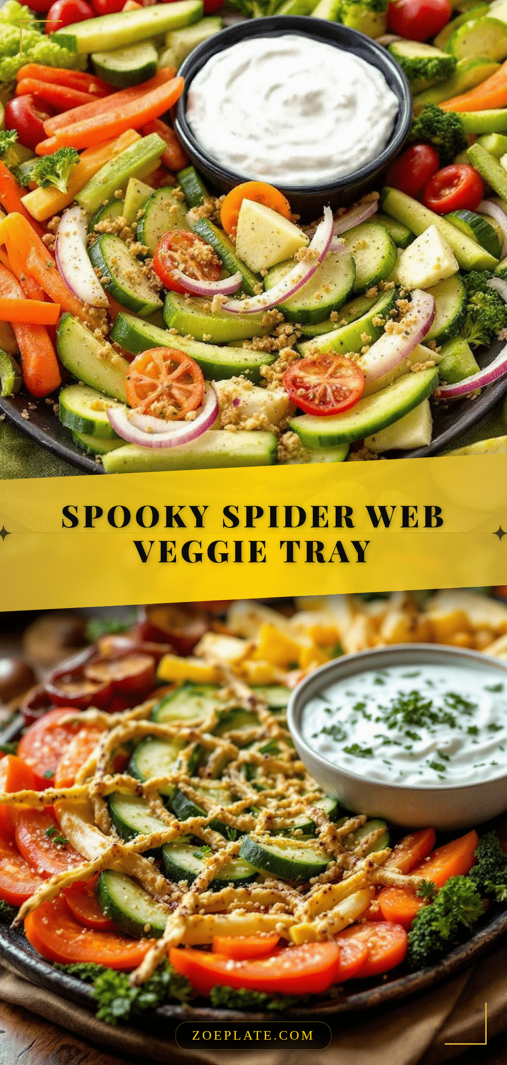 spider web veggie tray recipe