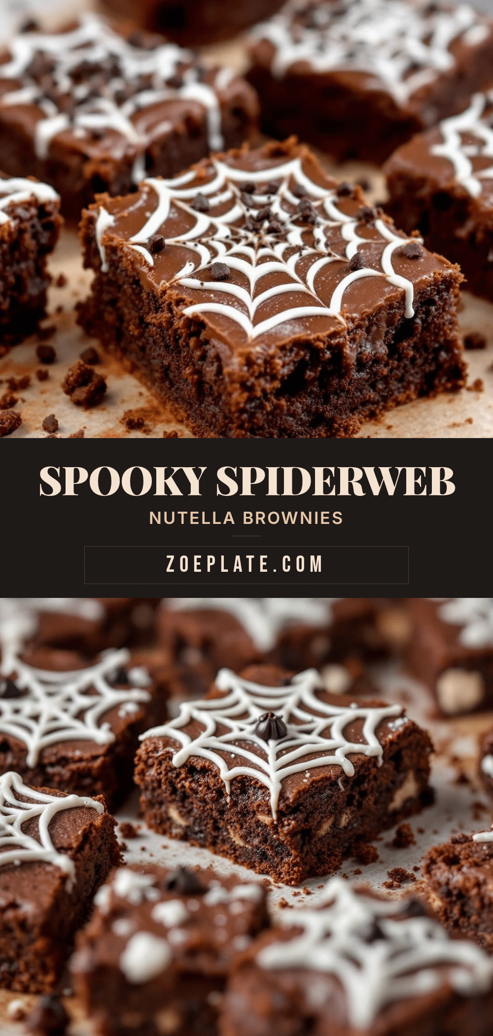 spiderweb nutella brownies recipe