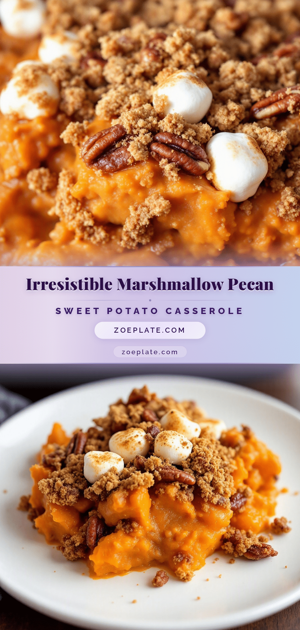 sweet potato casserole with marshmallow pecan crumble recipe