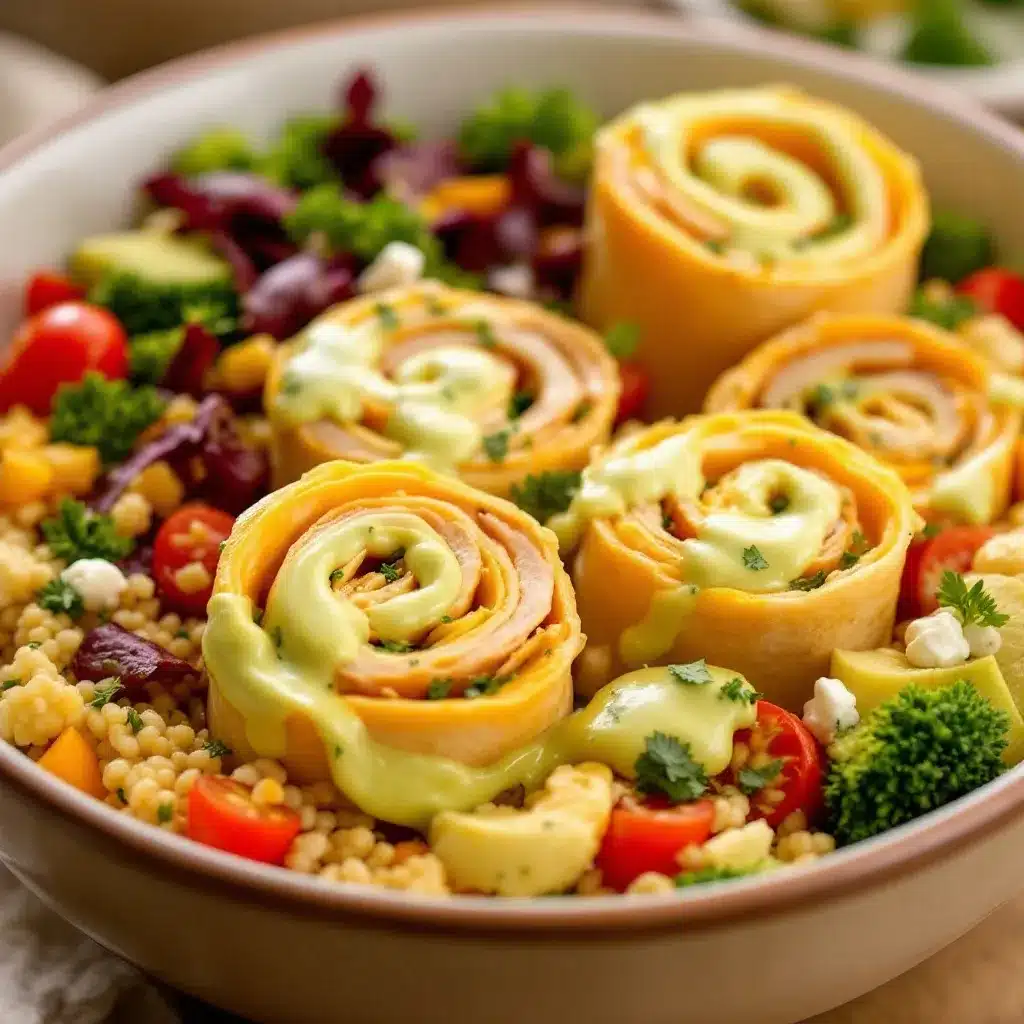 Turkey and cheese pinwheel lunchbox roll-ups preparation steps