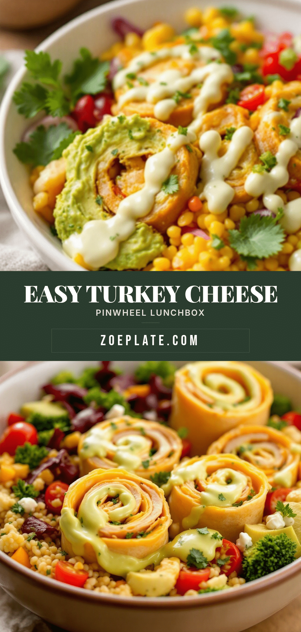 Turkey and cheese pinwheel lunchbox roll-ups recipe