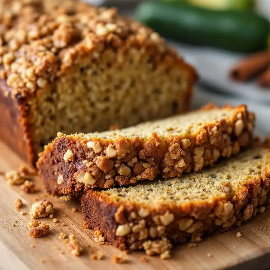 zucchini bread with cinnamon streusel preparation steps