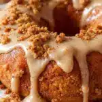 baked apple cider donut cake - featured image