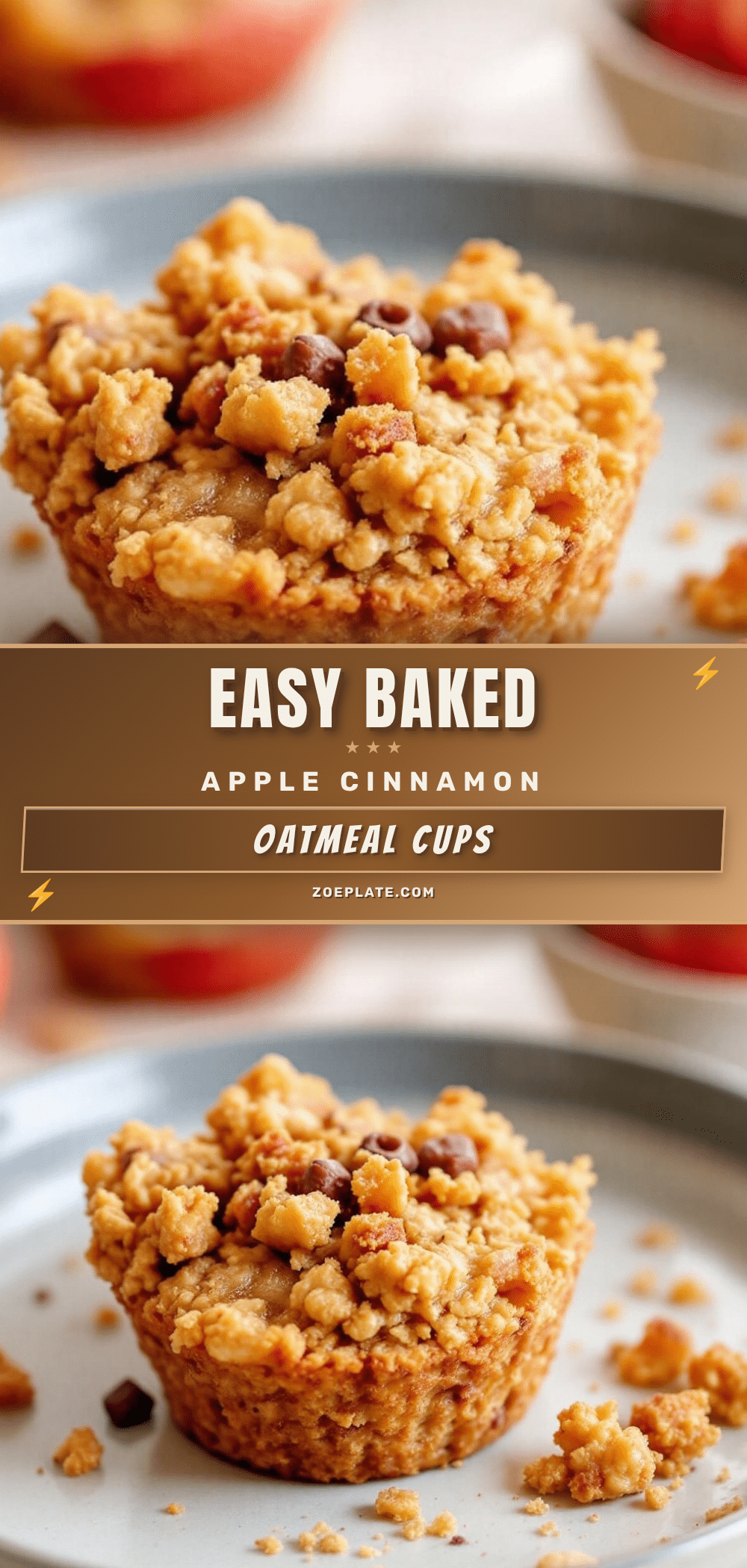 baked apple cinnamon oatmeal cups recipe