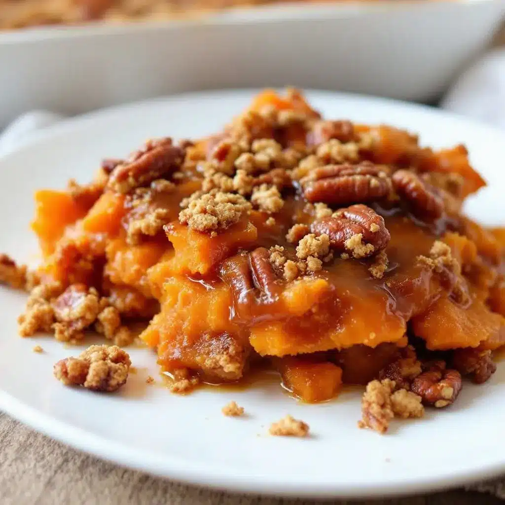 creamy brown sugar sweet potato casserole with pecans preparation steps