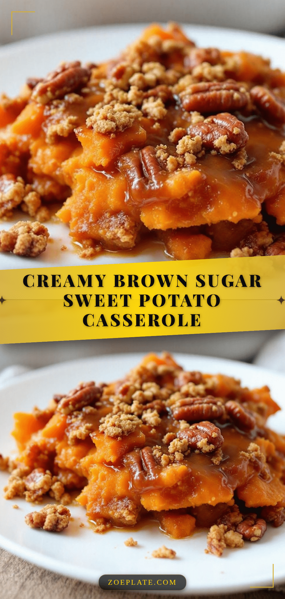 creamy brown sugar sweet potato casserole with pecans recipe
