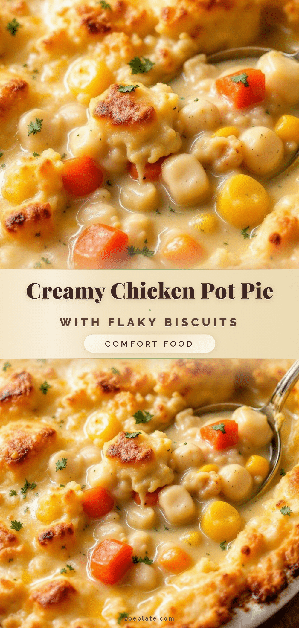 creamy chicken pot pie with flaky biscuits recipe