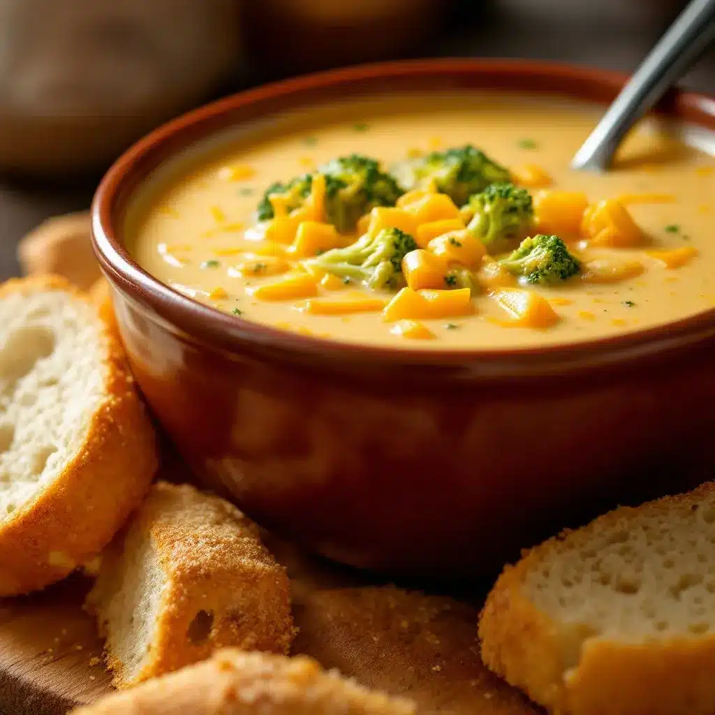 creamy crockpot cheddar broccoli soup preparation steps