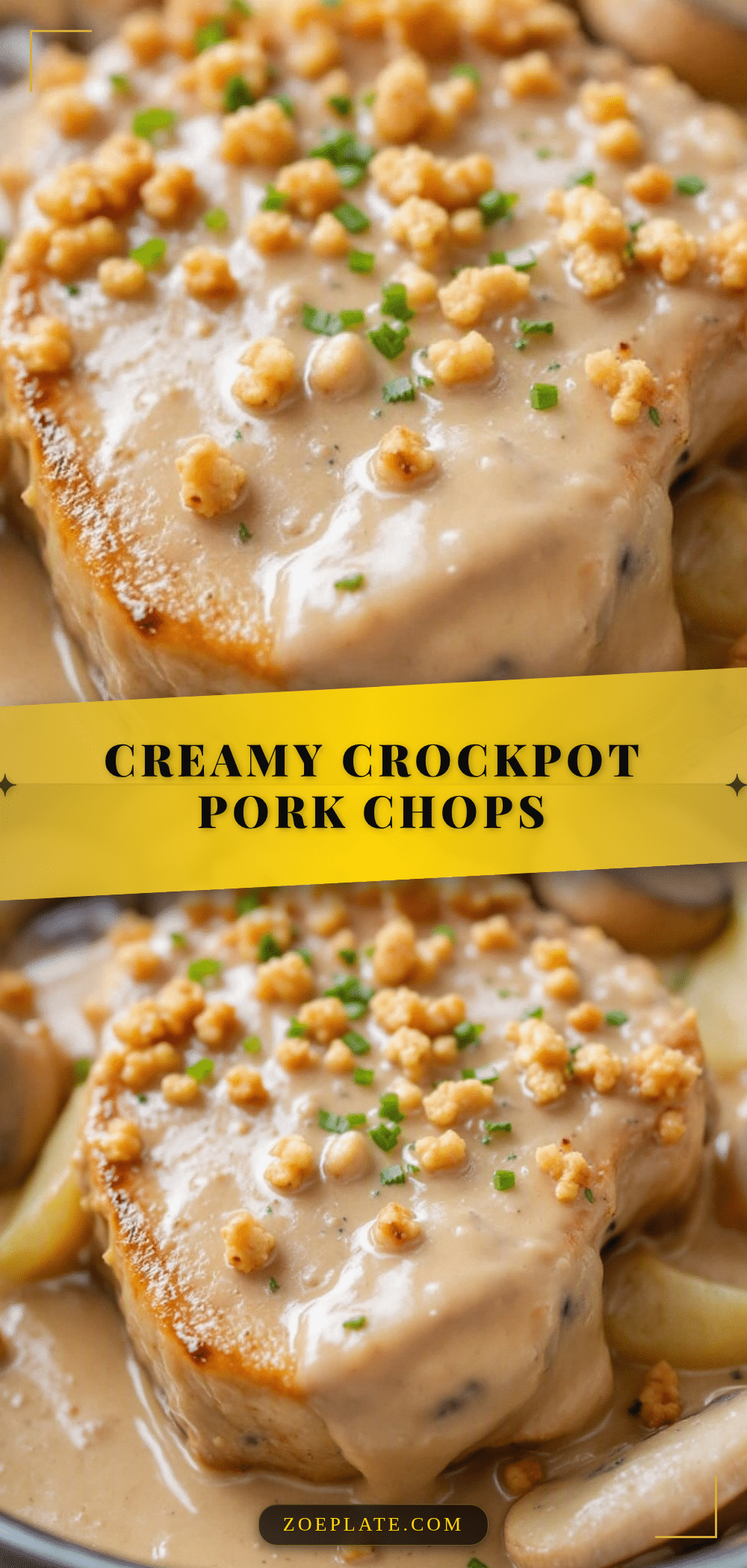creamy crockpot pork chops with mushroom sauce recipe