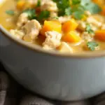 creamy crockpot white chicken chili - featured image