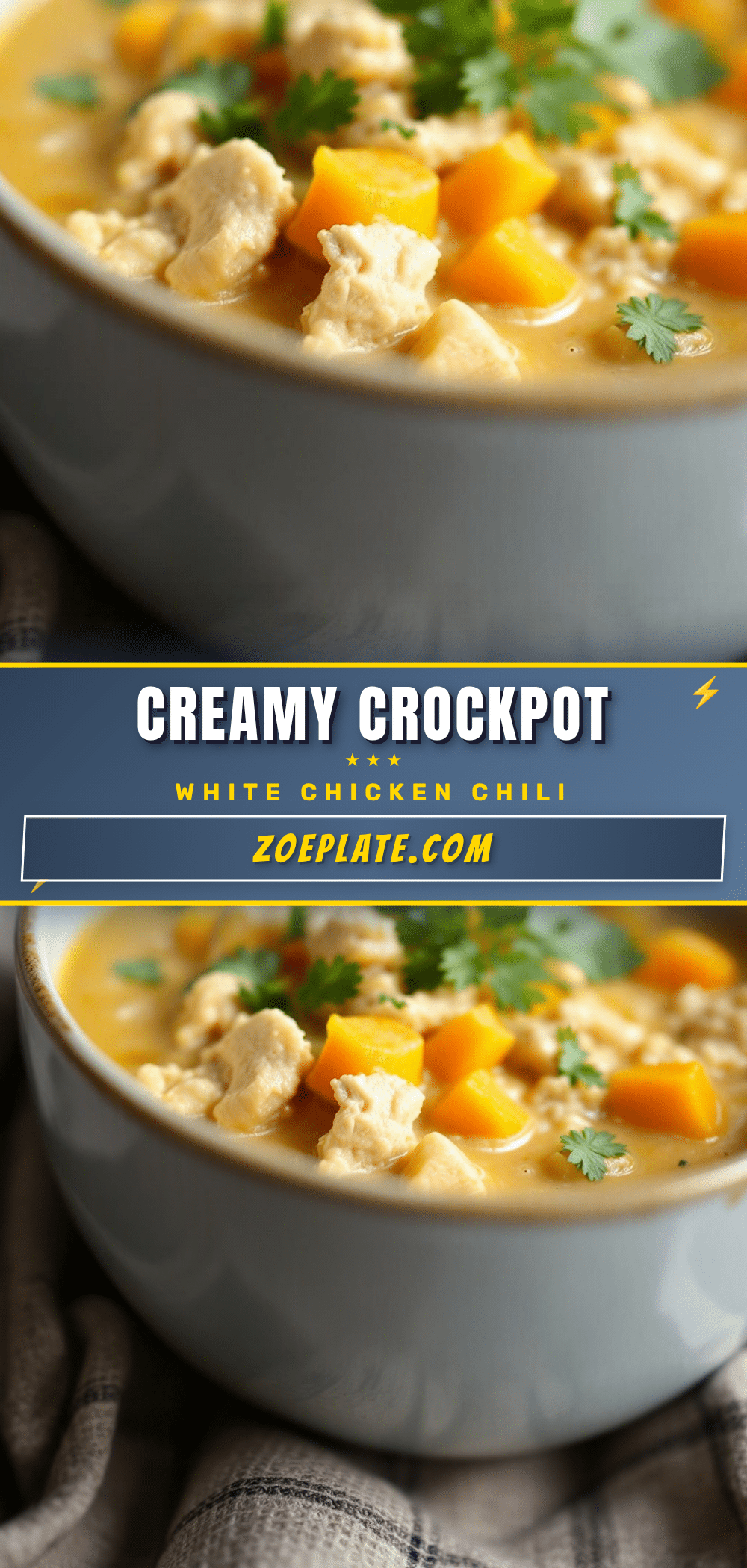 creamy crockpot white chicken chili recipe