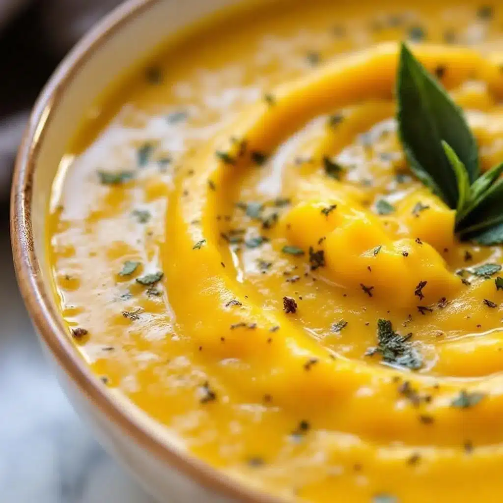 creamy delicata squash soup with sage - featured image