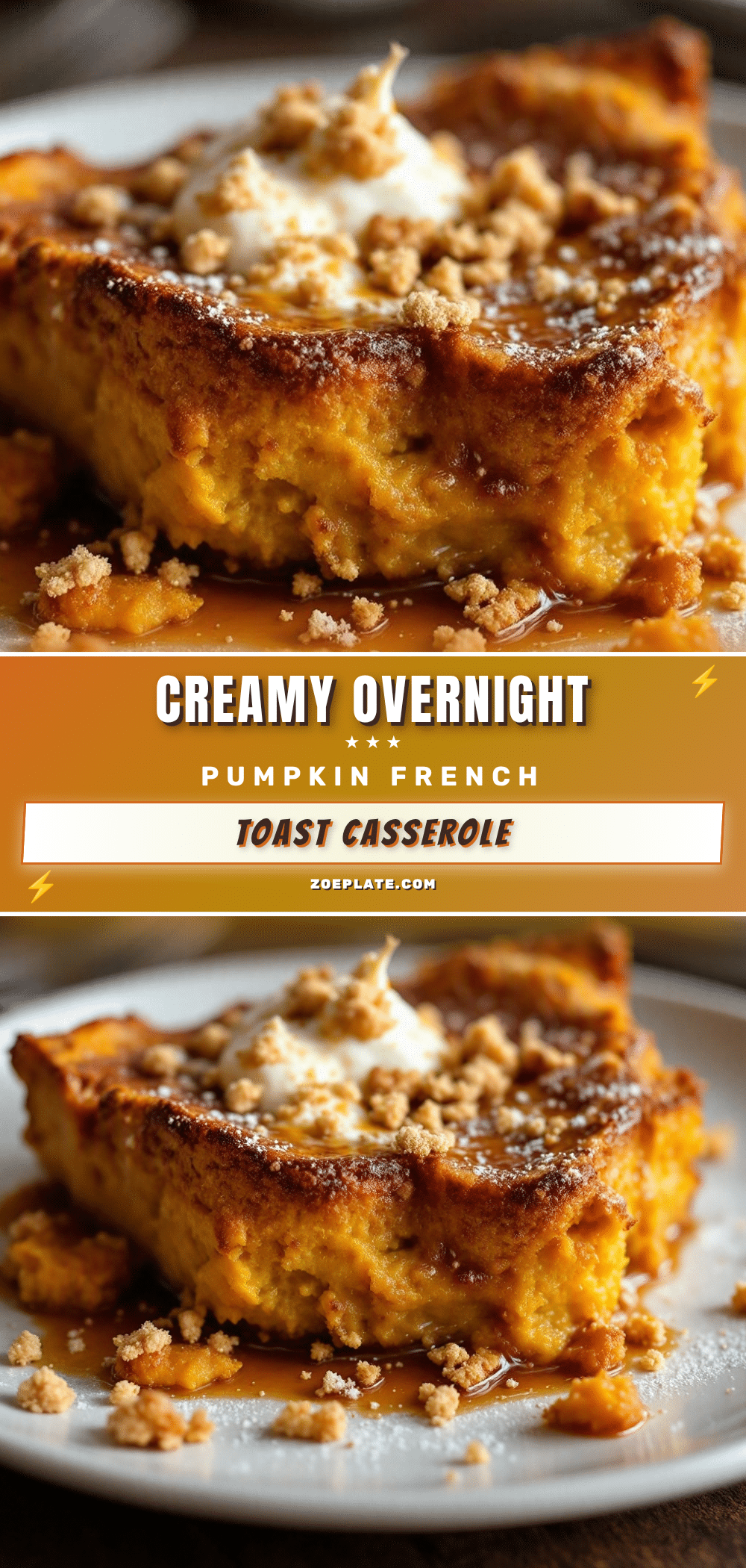 creamy overnight pumpkin french toast casserole recipe