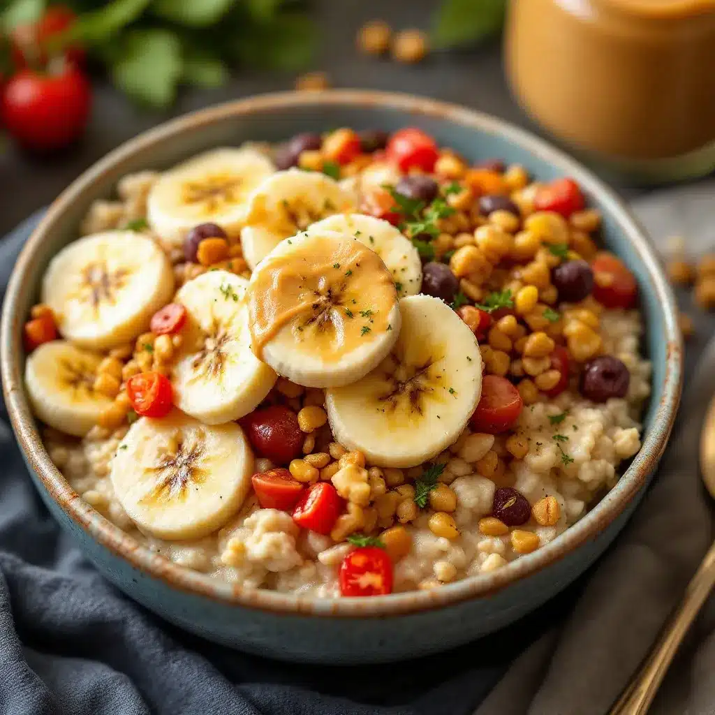 creamy peanut butter banana overnight oats preparation steps