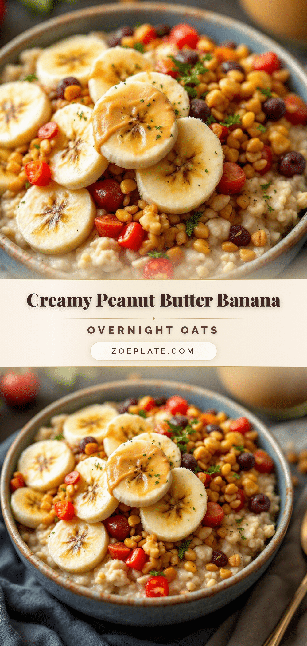 creamy peanut butter banana overnight oats recipe