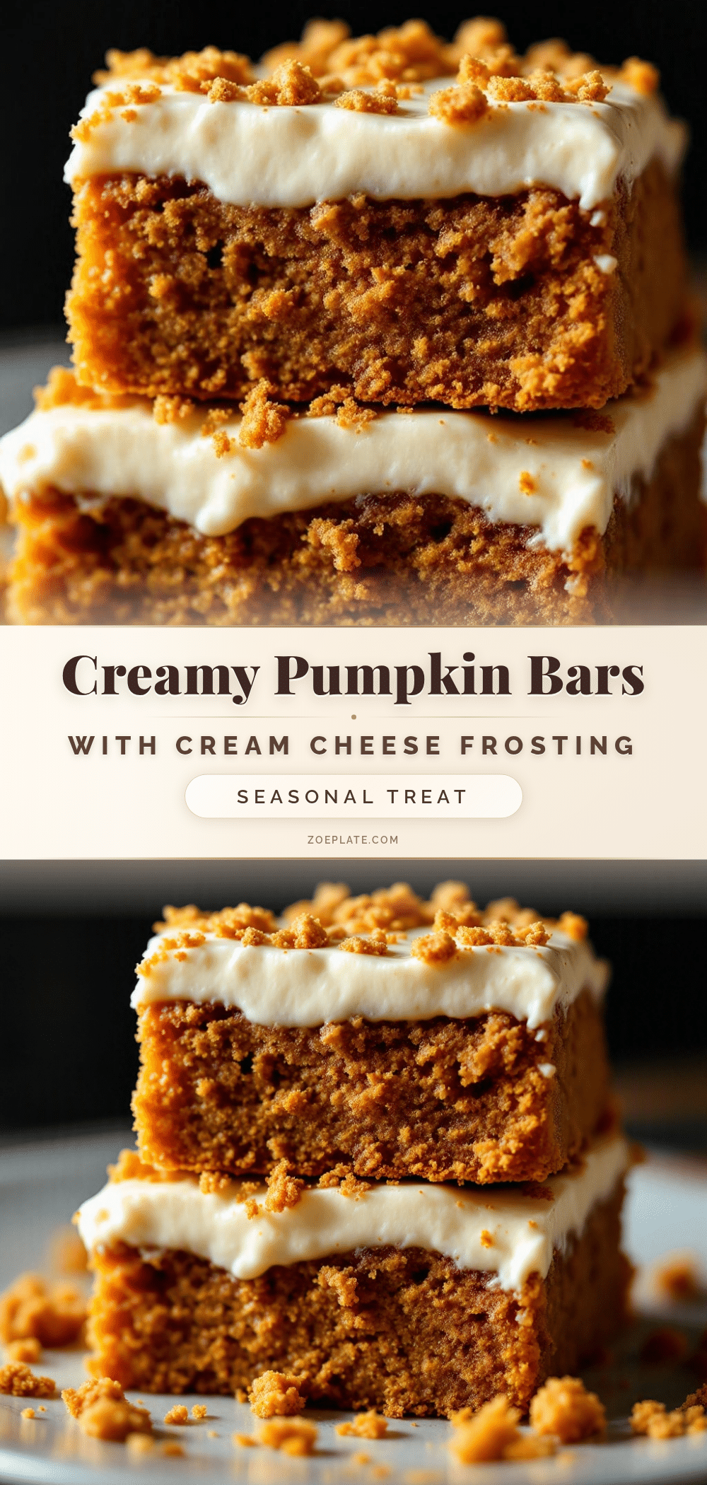 creamy pumpkin bars with cream cheese frosting recipe