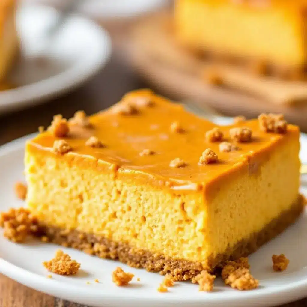 creamy pumpkin cheesecake bars - featured image