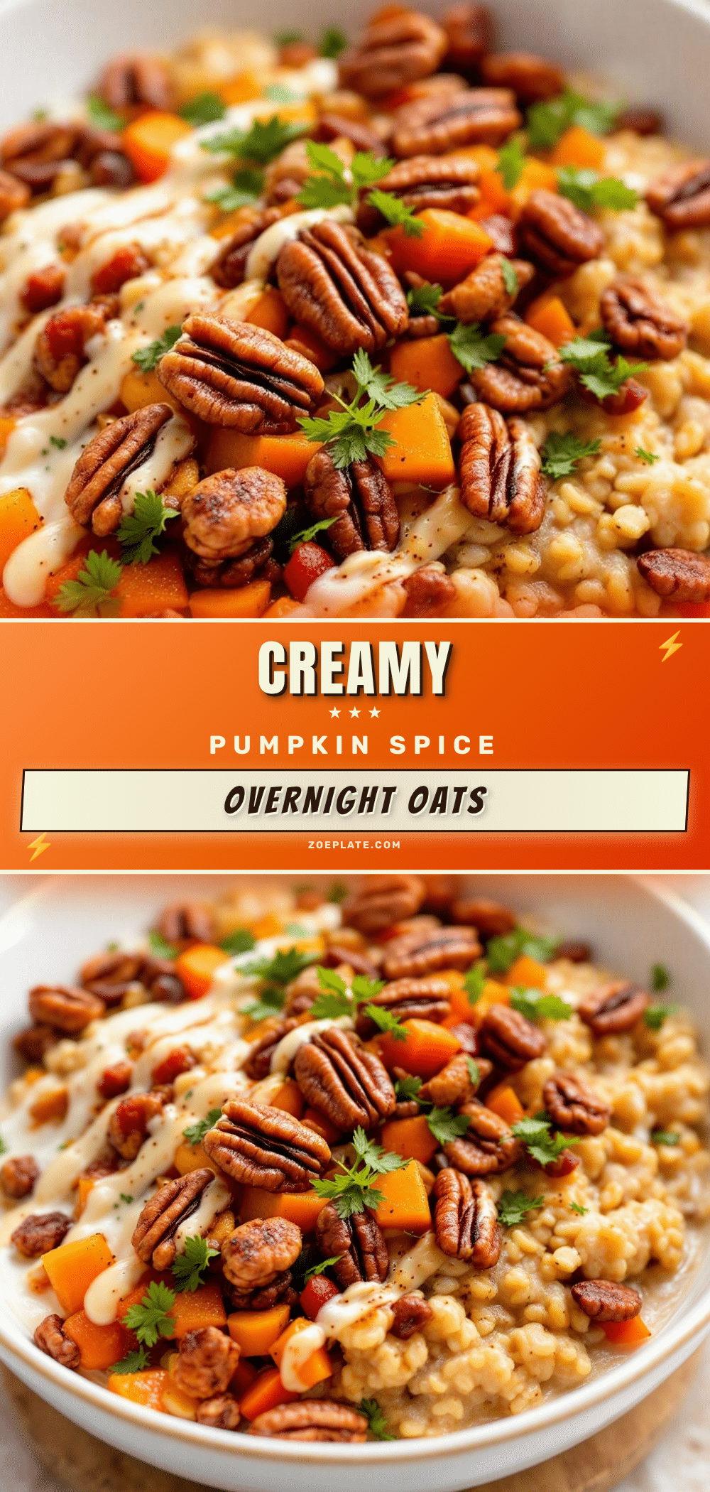 creamy pumpkin spice overnight oats recipe