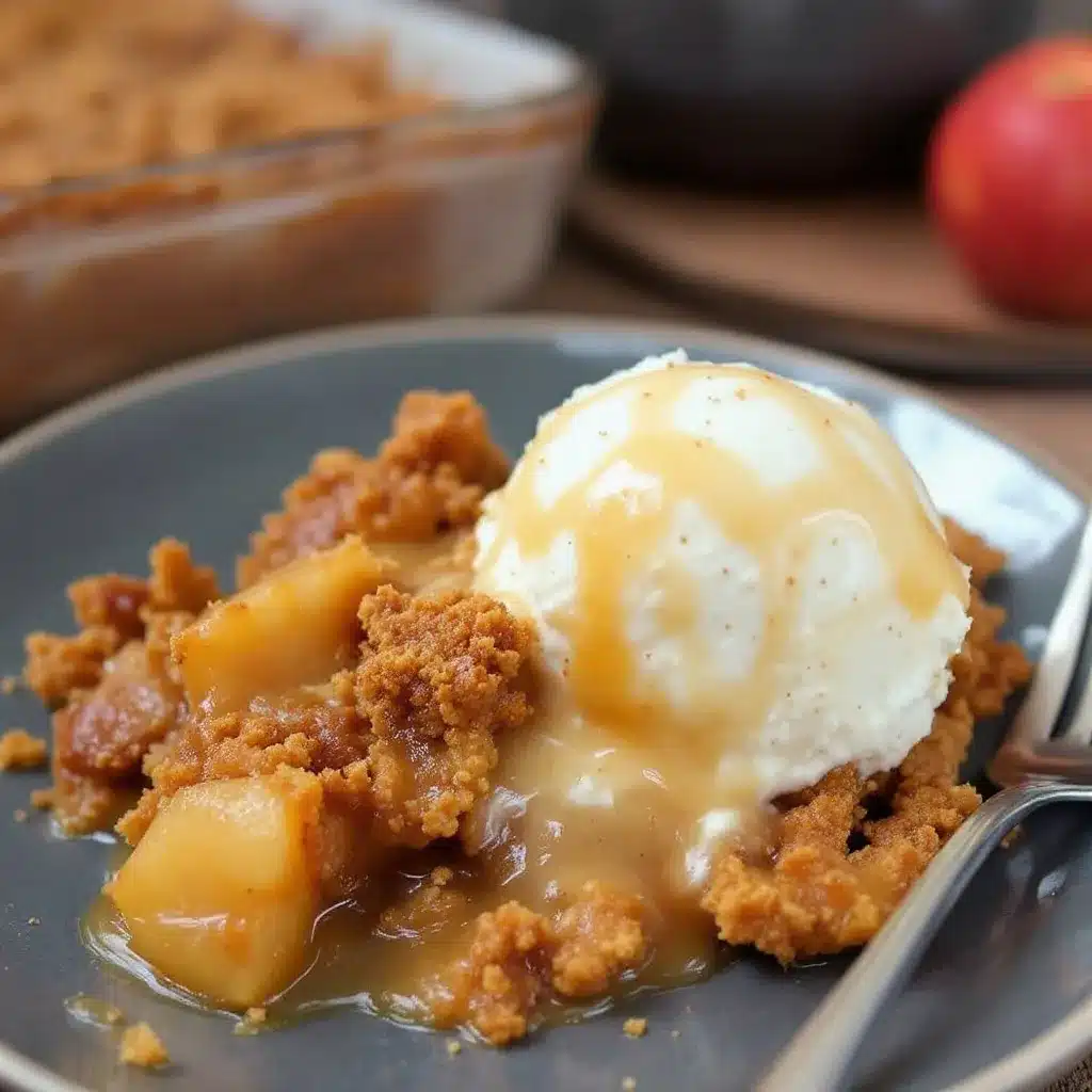 creamy salted caramel apple crisp for two preparation steps