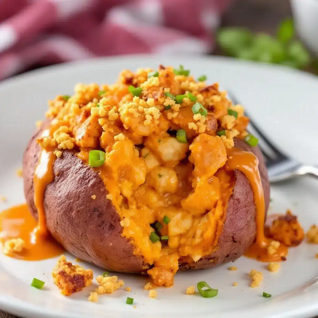 Crispy Buffalo Chicken Stuffed Sweet Potatoes preparation steps