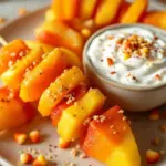 Crispy Candy Corn Fruit Skewers - featured image