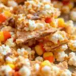 Crispy Candy Corn Popcorn Bark - featured image