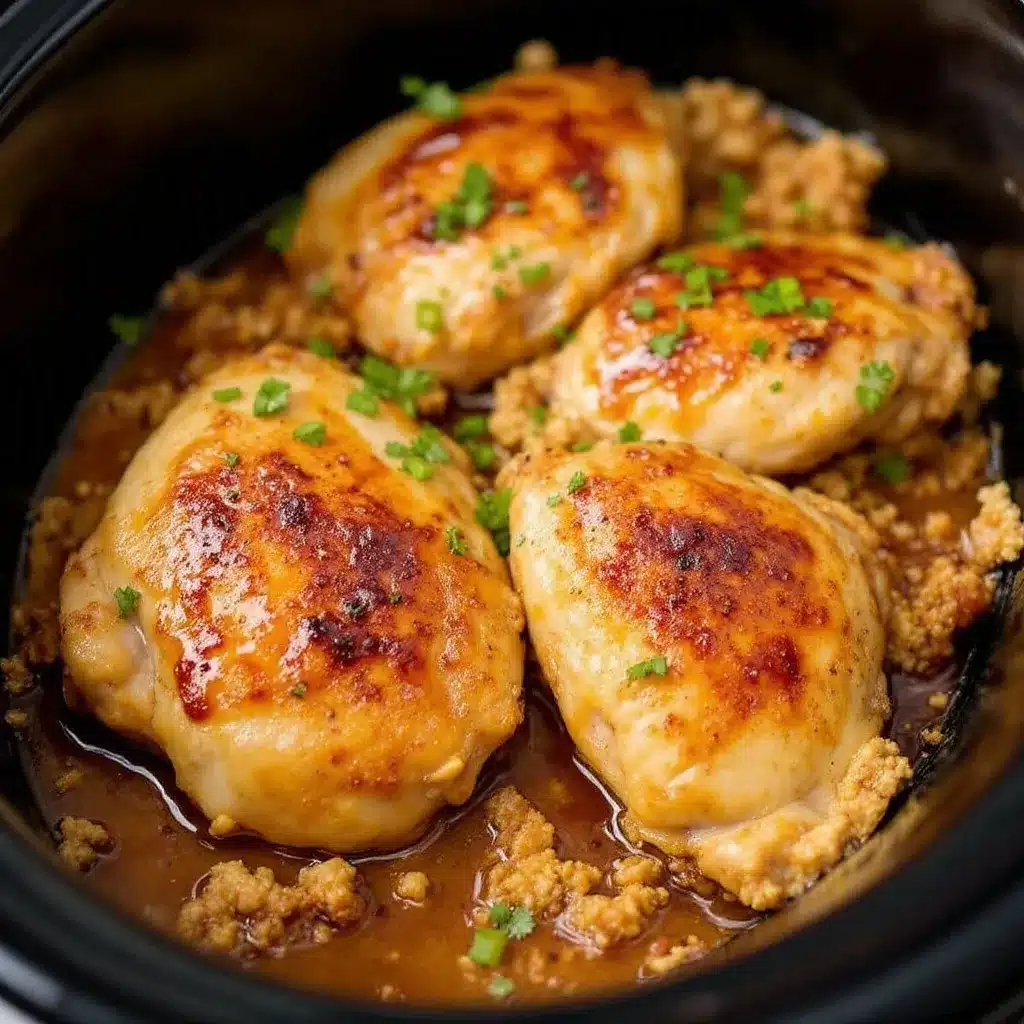Crispy Crockpot Honey Garlic Chicken Thighs preparation steps