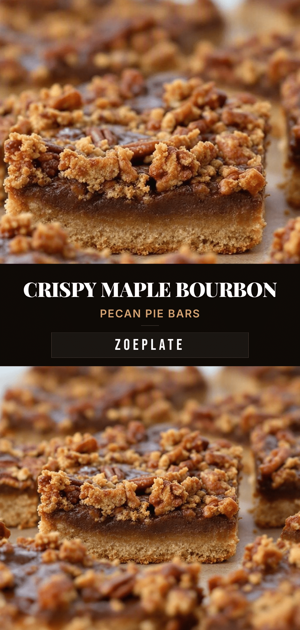 Crispy Maple Bourbon Pecan Pie Bars recipe