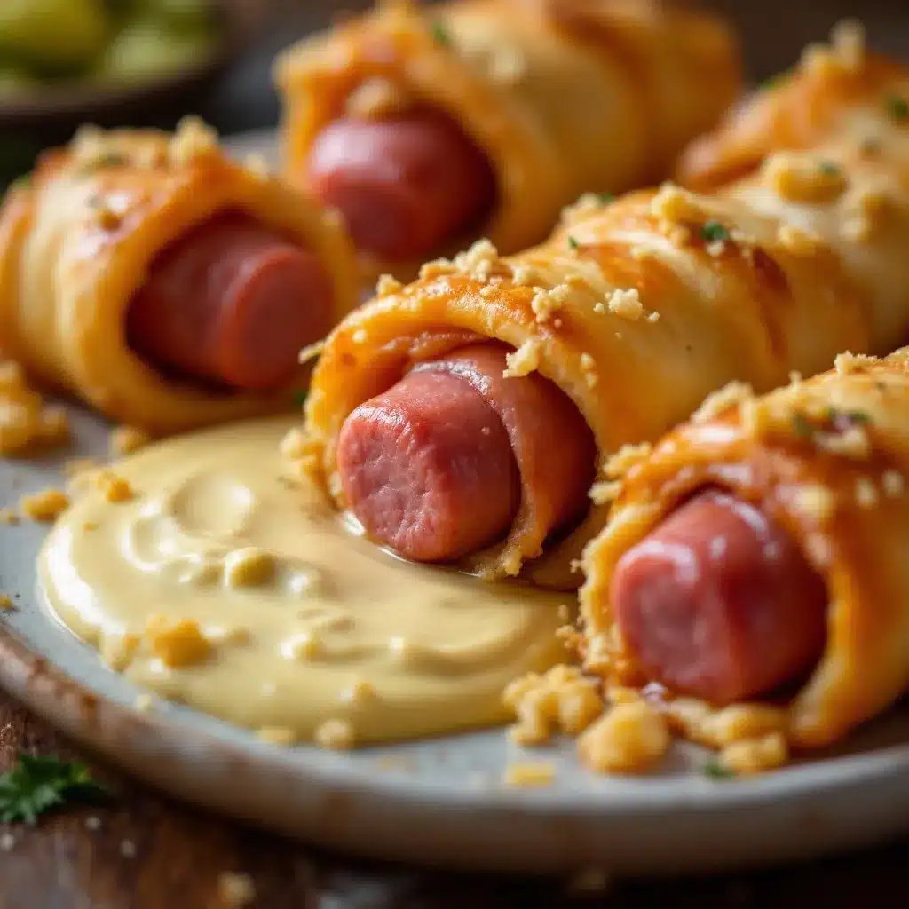 crispy mummy pigs in a blanket preparation steps