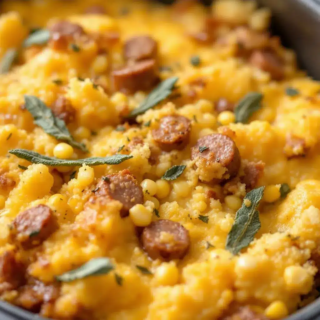 crispy sausage sage cornbread dressing preparation steps