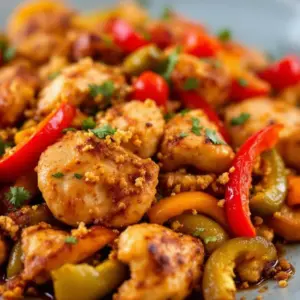 crispy sheet pan chicken fajitas - featured image