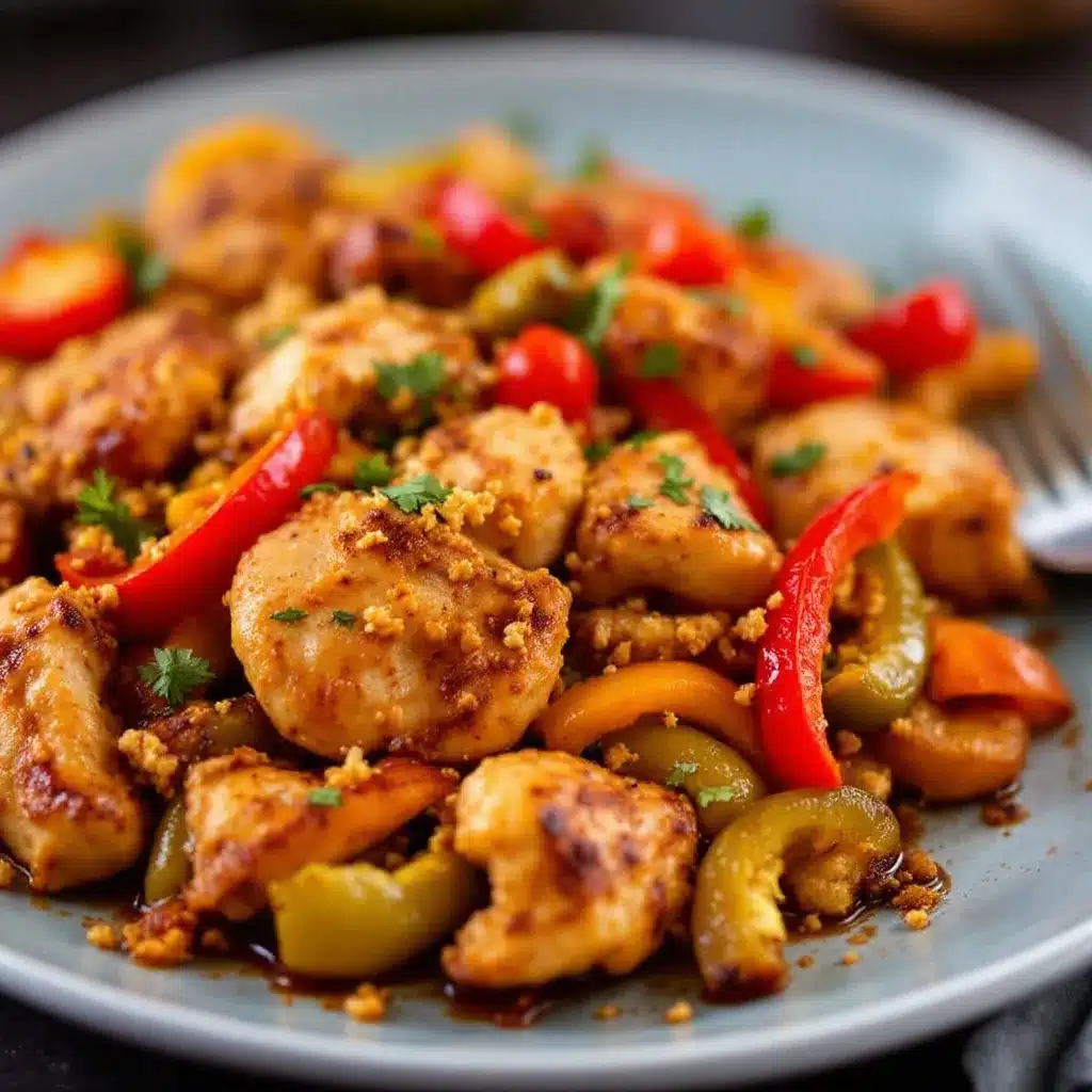 crispy sheet pan chicken fajitas preparation steps