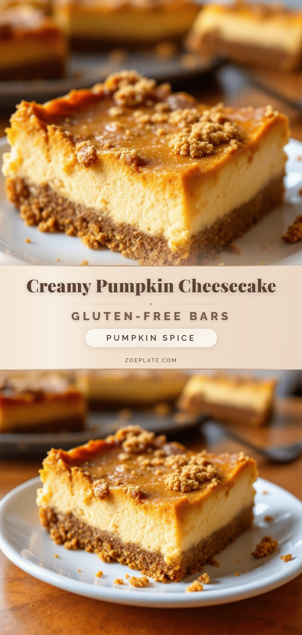 gluten-free pumpkin cheesecake bars recipe