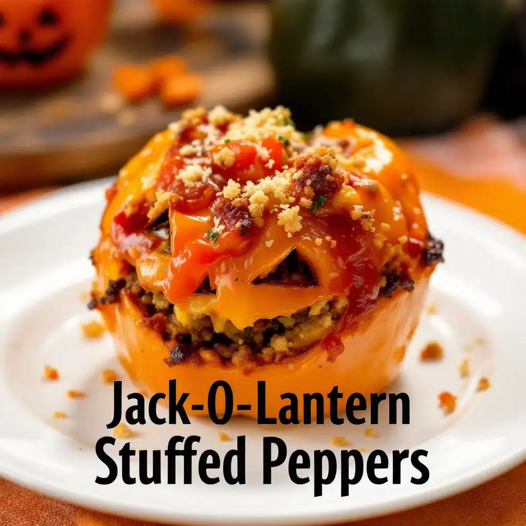 jack-o-lantern stuffed peppers preparation steps