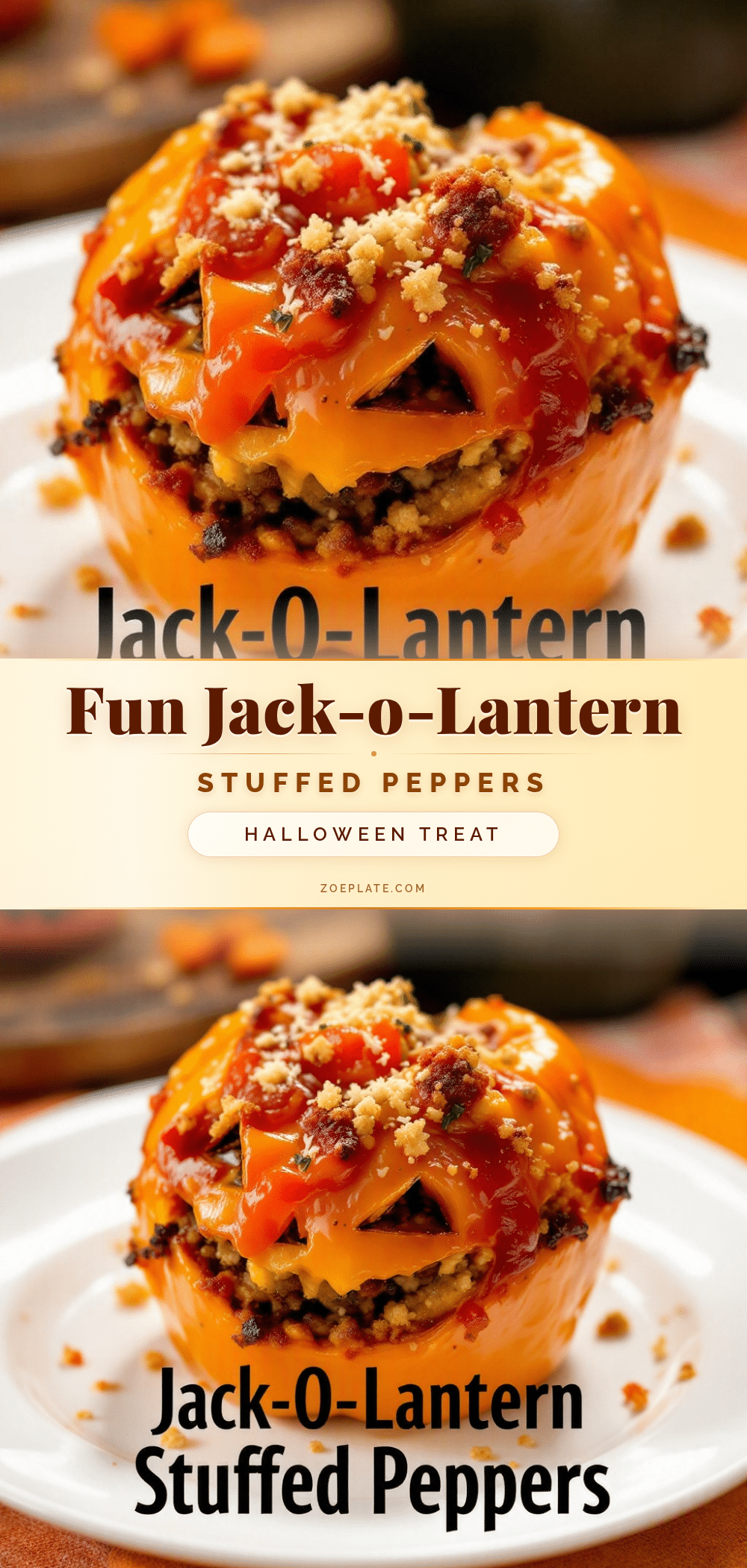 jack-o-lantern stuffed peppers recipe