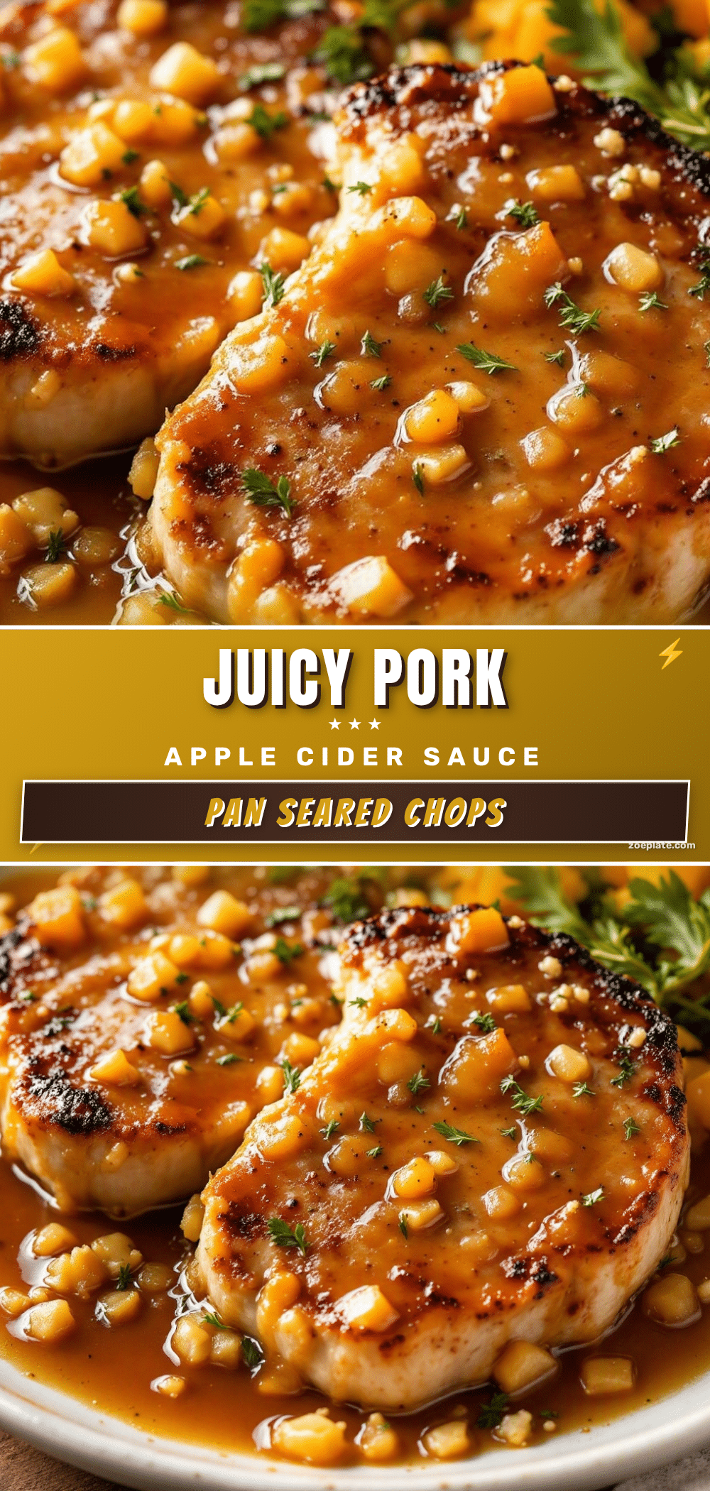 Juicy Pork Chops with Apple Cider Pan Sauce recipe