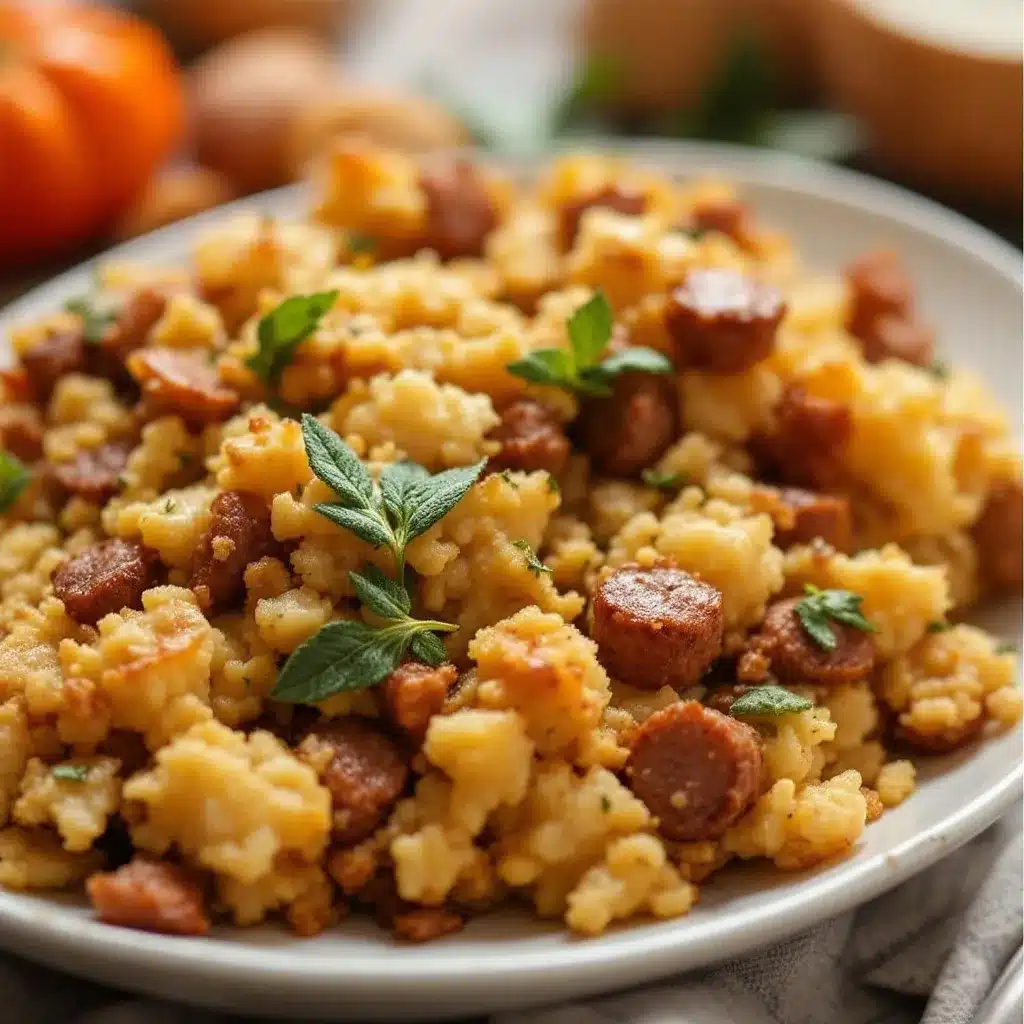 make-ahead sausage and sage stuffing preparation steps
