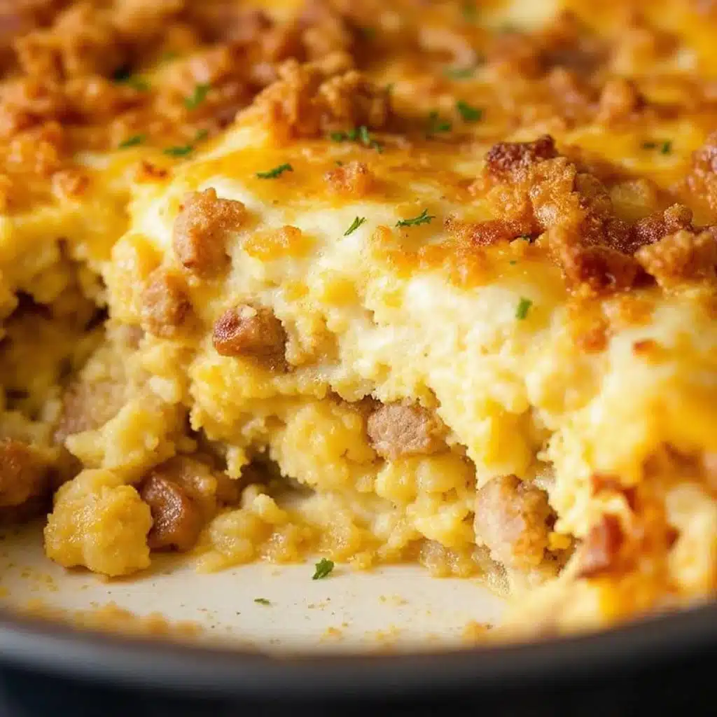 make-ahead sausage hash brown casserole - featured image