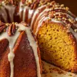 moist maple pecan pumpkin bundt cake - featured image
