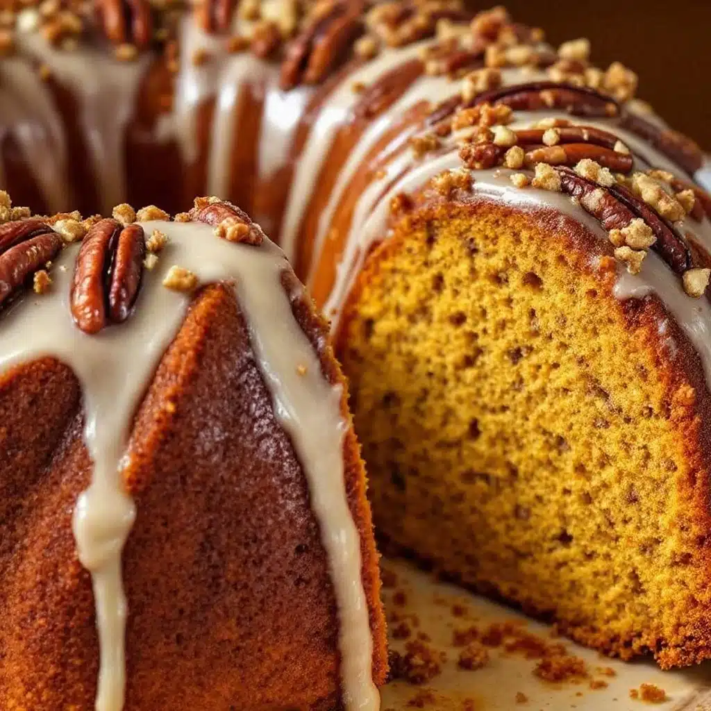 moist maple pecan pumpkin bundt cake - featured image