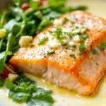 one-pan lemon garlic butter salmon - featured image