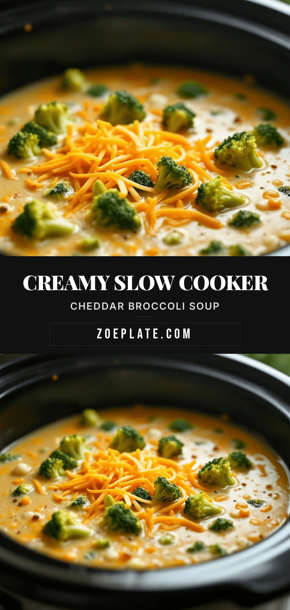 slow cooker cheddar broccoli soup recipe