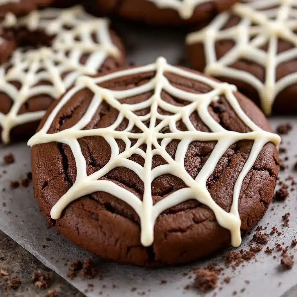spider web chocolate cookies preparation steps