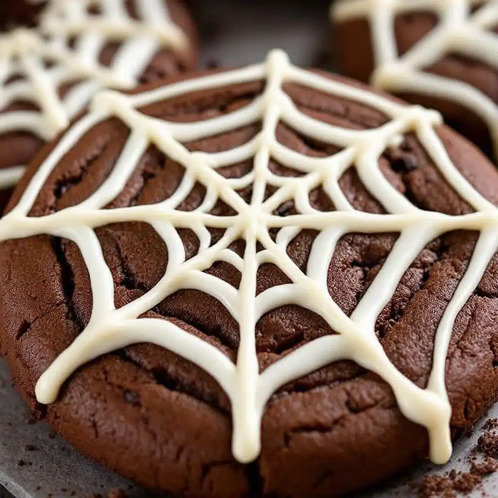 spider web chocolate cookies - featured image