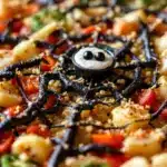 spooky halloween veggie tray spider web - featured image