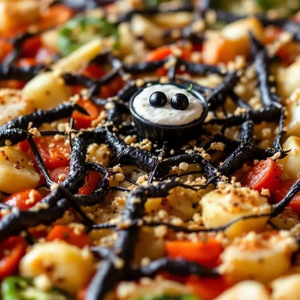 spooky halloween veggie tray spider web - featured image